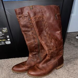 Born Brown Knee Boots with Vintage Leather